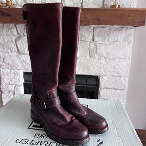 Frye Veronica Back Zip Boot, Cognac Brown, Like New Condition!
